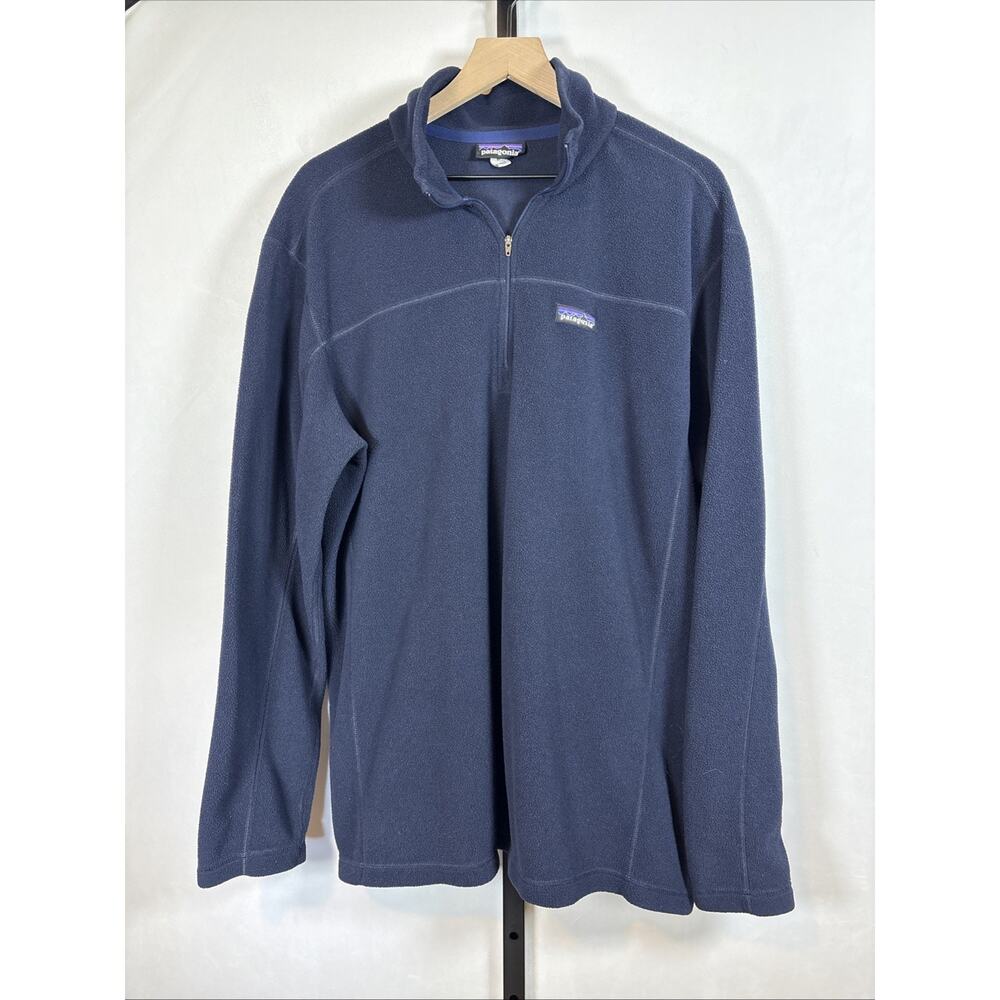 Patagonia Micro D Fleece Pullover Men's XL Blue 1/4 Zip Layer Hiking Outdoors